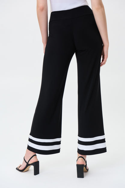 Pantalón pierna ancha negro y blanco 231031